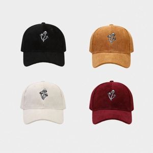 New Three Piece Mushroom Embroidered Corduroy Women's Baseball <b>Hats</b> With Sun protection Outdoor Travel Snapback Caps <b>for</b> Men - Product Image 2
