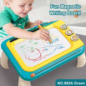Özelleştirilmiş çocuklar erken eğitici oyuncak silinebilir manyetizma çizim kurulu renkli kalem seti kurulu ile masaüstü standı çizim kurulu - Product Image 3