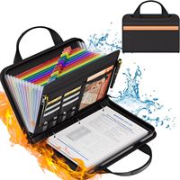 Bolso de cuero multifuncional Carpeta organizadora de archivos de acordeón ignífuga e impermeable para viajes de negocios con carpeta estampada