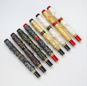 Pluma de metal pesado de dragón chino, bolígrafo de gel <span class=keywords><strong>con</strong></span> logo láser personalizado de oro, negro y plata, conjunto de regalo <span class=keywords><strong>con</strong></span> funda - Product Image 5