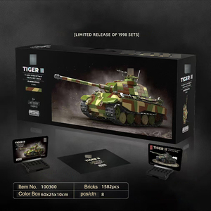 1582pcs quân đội ngụy trang aufblasbarer Panzer 1/28 PZ. kpfw vi Ausf.<span class=keywords><strong>B</strong></span> hổ xe tăng nhự<span class=keywords><strong>a</strong></span> xây dựng khối Mô hình <span class=keywords><strong>b</strong></span>ộ sưu tập đồ chơi người lớn - Product Image 3