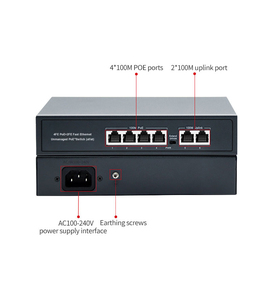 Commutateur réseau Gigabit non géré OEM ODM 4+2 ports 65W 10/100 Mbps PoE avec prise en charge VLAN pour caméras CCTV/IP - Product Image 4