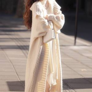 New Arrival Knitted Turn Down Collar Long <b>Cardigan</b> Winter Sweater Women Coat Fashion - Product Image 3