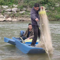 Bateaux de pêche en HDPE de 3,33 m, bateau en plastique à assembler en 3 parties, bateau pliable