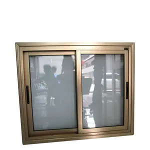 Color champán de puertas y ventanas de aluminio diseños