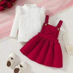 Nouvelle collection Printemps-Automne 2026 : Ensemble 2 pièces pour bébés filles, comprenant un haut à manches longues et une salopette - Product Image 5