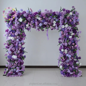 Arco Floral con Base de Tela X877 de 8x8 pies, Blanco, Rosa, Morado, <span class=keywords><strong>Azul</strong></span>, Rosa Claro, Flor de Cerezo, para Decoración de Bodas - Product Image 3