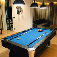 Mesa de Billar y Snooker Profesional de Lujo para Interiores con Retorno de Bolas, de 7, 8 y 9 pies, Moderna, Personalizada, con Cuero, en Oferta al por Mayor