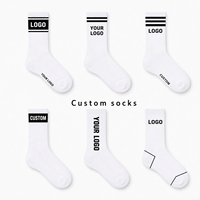 Chaussettes en coton de haute qualité personnalisées, absorbant la transpiration, chaussettes de sport mi-mollet pour l'automne avec logo, chaussettes de sport personnalisées unisexes