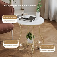 Petite table ronde en fer, table basse pour la maison, style luxe léger, table de chevet ronde simple, petite table ronde de style artistique pour balcon