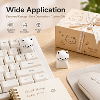 Custom Minimalist Cute Animal Head Keycap Smooth Kitty Bear Bunny Soft Plastic Wear-Resistant Keyboard Topper