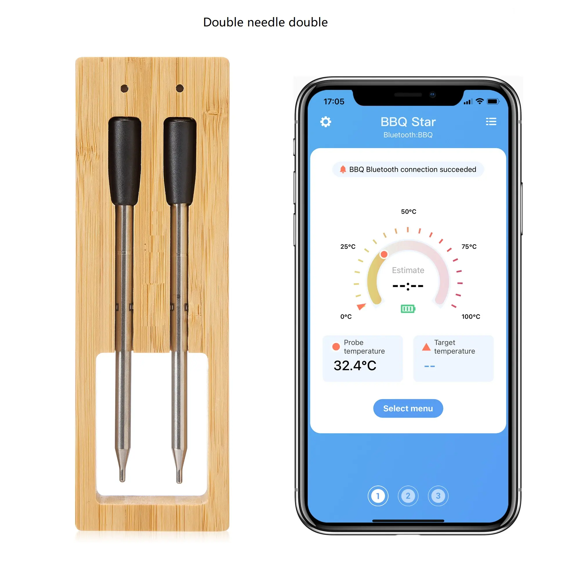 Thermomètre de BBQ domestique intelligent sans fil, pour la cuisine, BBQ domestique, fonctionne avec application pour téléphone alimentaire, la viande, le four, et la grille