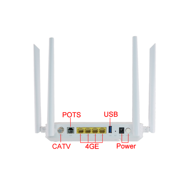 AX3000 4GE 1VoIP USB CATV GP4491T with Wifi6 ONT Xpon Gpon ONU Made in China for FTTH Fast Speed Network 20km Distance Wifi6 ONU