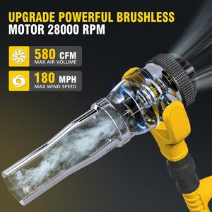 Soplador de hojas inalámbrico con motor sin escobillas para limpieza de canalones industriales y de bricolaje, compatible con batería de 20V - Product Image 4
