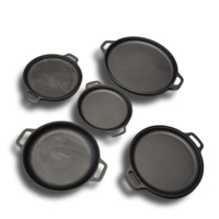 Poêle à pizza et crêpes classique en fonte émaillée 28/30/33/35/42cm, pour Dosa et Roti, avec double poignée, écologique, certifiée CE