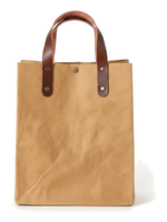 Sac fourre-tout en papier kraft lavable personnalisé 26x20x12cm, sac de courses réutilisable, impression couleur du logo, correspondance Pantone, origine Chine