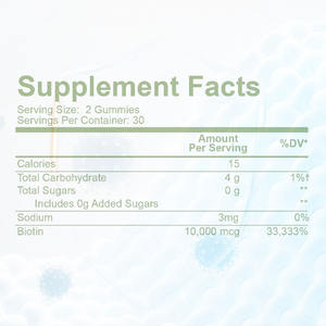 OEM Vitamina Gummies Biotina Gummies 10000 Microgramos de Biotina Pura Suplemento PARA EL Crecimiento del Cabello - Product Image 3