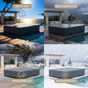 Funda para Muebles de Exterior ZJ-JJZ003, 128x82x23 Pulgadas, Tela Oxford 600D, Protección UV, Impermeable, Transpirable, Gris, Beige, Blanco, Negro - Product Image 5