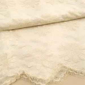 2024 High Quality African French Nigerian Lace Fabric Embroidered Cotton Sheer For Women's And Children's Clothing