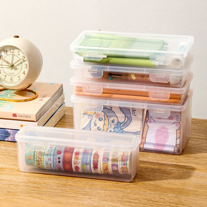 Transparent Stackable <b>Storage</b> <b>Box</b> 1-3L PP Plastic Office Organizer For Stationery Art Supplies - Product Image 1