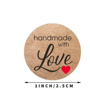 Etiquetas Adhesivas Redondas Personalizadas con Logotipo Impreso, Hechas a Mano con Papel Kraft Natural, para Scrapbooking, Paquetes, Etiquetas de Agradecimiento - Product Image 4