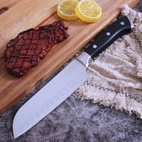 Japans Santoku-mes van roestvrij staal, Micarta, vintage stijl, ambidextrous, matte afwerking, multifunctioneel keukenmes, OEM-fabriek