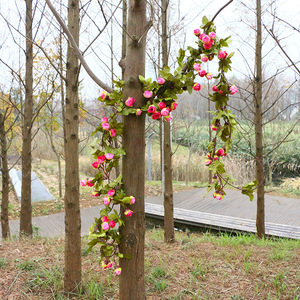 Guirlande de fleurs artificielles Spring Beauty 42 Rose Vine 2,3 m pour décoration de mariage et de maison - Product Image 3