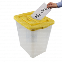 Boîte à bulletins de vote transparente en plastique pour les élections générales IEBC du Kenya 2027 avec couvercles codés par couleur (Blanc/Vert/Jaune/Bleu/Rouge)