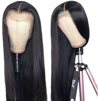 Perruque Bandeau Cheveux Naturels Densité 150 Lisse Raide Sans Colle Sans Lacet Pré-Pluckée Ligne de Cheveux Naturelle Idéale pour Débutantes