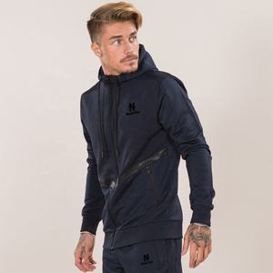 ขายส่งที่กำหนดเองทำสีน้ำเงินกรมท่าซิปผู้ชายผลิตเสื้อวอร์มโดยเหยี่ยวตากีฬา (PayPal ยอมรับ) - Product Image 2