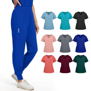 Meilleures ventes : Ensembles d'uniformes médicaux décontractés respirants pour femmes, avec broderie personnalisée, à manches courtes - Product Image 2