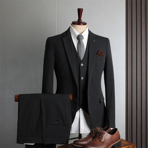 <span class=keywords><strong>Traje</strong></span> de Boda Casual de Negocios de <span class=keywords><strong>Tres</strong></span> <span class=keywords><strong>Piezas</strong></span> <span class=keywords><strong>Azul</strong></span> <span class=keywords><strong>Marino</strong></span> de Alta Calidad para Hombre, Cierre de Cremallera de Una Sola Fila, Transpirable, de Viscosa No Tejida a Rayas - Product Image 5