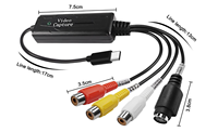 Convertidor de 1 Canal AV NTSC PAL RCA a USB C, Tarjeta Capturadora de Video, Adaptador para Teléfono Móvil/PC