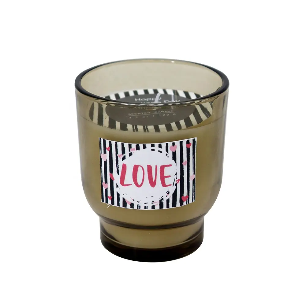 Custom 5oz Private Label vacanze candela paraffina cera di soia miscela di cera di san valentino candela profumata in vaso di vetro decorazione per la casa