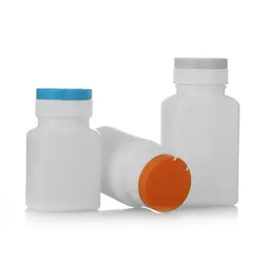 empty medical bottles Custom logo printing square specimen plastic bottle for tablet pill medicine packaging