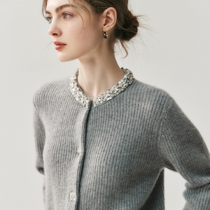 Cárdigan de Cachemira Grueso y Transpirable para Mujer, Marca He Chen, Cuello Redondo, Estilo Holgado, para Invierno - Product Image 1