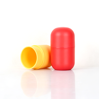 Capsule mate en forme de capsule, petite bouteille en plastique PP, flacon vide multicolore pour poudre, pilules, suppléments, emballage de voyage