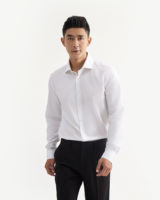 Chemise de travail décontractée ajustée à manches longues anti-rides pour homme, douce, confortable, professionnelle, respirante, 100 % coton, pour l'automne