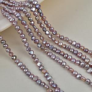 Perles de culture d'eau douce naturelles baroques 6-7 mm, fortes, à double face, avec trou latéral, semi-finies, pour DIY - Product Image 3