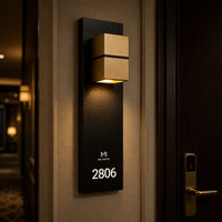 Plaque de porte 3D personnalisée avec numéro de chambre éclairé par LED, indicateur de chambre mural