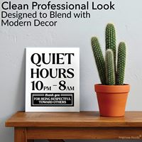 Panneau Premium en Acrylique « Heures Calmes » 5x6 (20h-8h) pour Locations, Compatible Airbnb Essentials, à Poser sur Table ou à Fixer au Mur pour les Quartiers