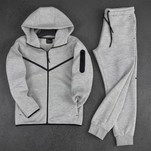 Set Sportivo Casual Autunnale da Donna, Giacca Nera con Cappuccio e Zip, Pantaloni da Jogging Traspiranti ad Asciugatura Rapida, Logo Stampato, Design <span class=keywords><strong>2</strong></span> in 1 - Product Image 3
