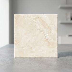 กระเบื้องพอร์ซเลนขัดเงา Alpen Crema ขนาด 600x600 มม. สีเบจลายหินอ่อน สำหรับปูพื้นภายในบ้านสไตล์โมเดิร์น - Product Image 3