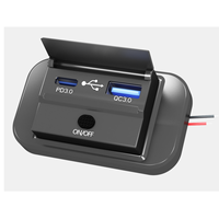 Support mural double charge rapide 3.0 et prise USB PD rv 12v avec interrupteur d'alimentation Couvercle étanche