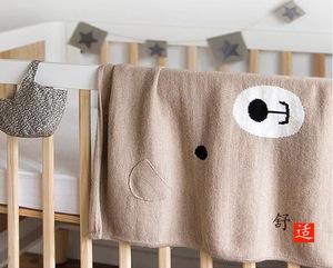 Baby Knitting <strong>Blanket</strong> Jacquard Cute <strong>Bear</strong> Design Soft Cotton Kids Nap <strong>Blankets</strong> - Product Image 6