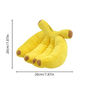 Juguete de Peluche de Plátano para Mascotas al por Mayor, Juguete <span class=keywords><strong>Molar</strong></span> para Perros Resistente a Mordidas con Sonido, Muñeco de Peluche Suave para Masticar, Juguete para Aliviar la Ansiedad de Cachorros - Product Image 5