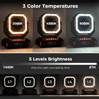 Ventilateur de camping solaire 40000mAh, lanterne LED rechargeable, ventilateur de tente électrique extérieur à piles, oscillant, sans balais, pour l'été