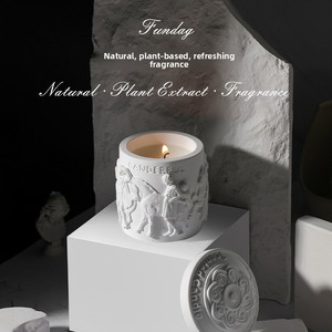 Magnifique bougie en cire de soja végétale semi-fait main, gaufrée, vintage, noir et blanc, en boîte cadeau, pour intérieur - Product Image 4