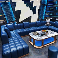 Sièges de stand en cuir PU de luxe léger personnalisé en forme de U boîte de nuit canapé de bar Disco KTV canapé de bar ensembles de meubles