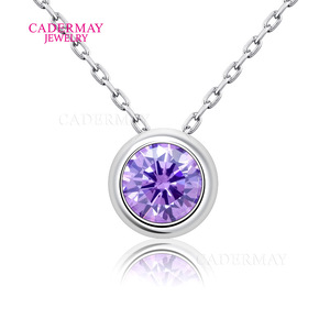 Cadernay Twelve Birthstone Necklace S925 Sterling Silver Multi Color Zircon Simple Luxurious Pendant Unisex Gift - Product Image 5